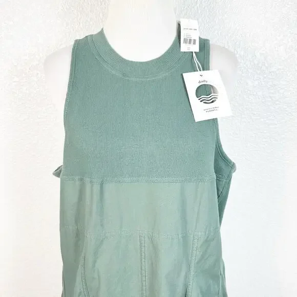 Daily Practice NWT by Anthropologie Women’s Sleeveless Halter Dress in Green XL - Picture 3 of 16